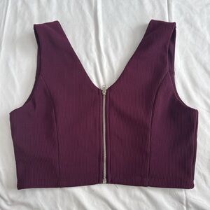 Forever 21 Plum Ribbed Crop Top
